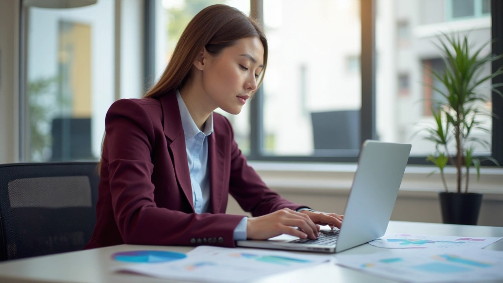 Professionell bild av en affärsperson som analyserar data på en datorskärm med diagram